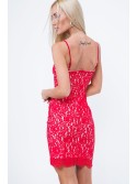 Red lingerie-style strappy dress ZZ283 - Online store - Boutique